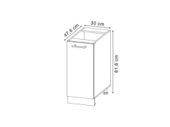 Vorratsbehälter<Vicco Apothekerschrank R-Line Medizinschrank für die Küche Hochglanz/Anthrazit AP Marmor