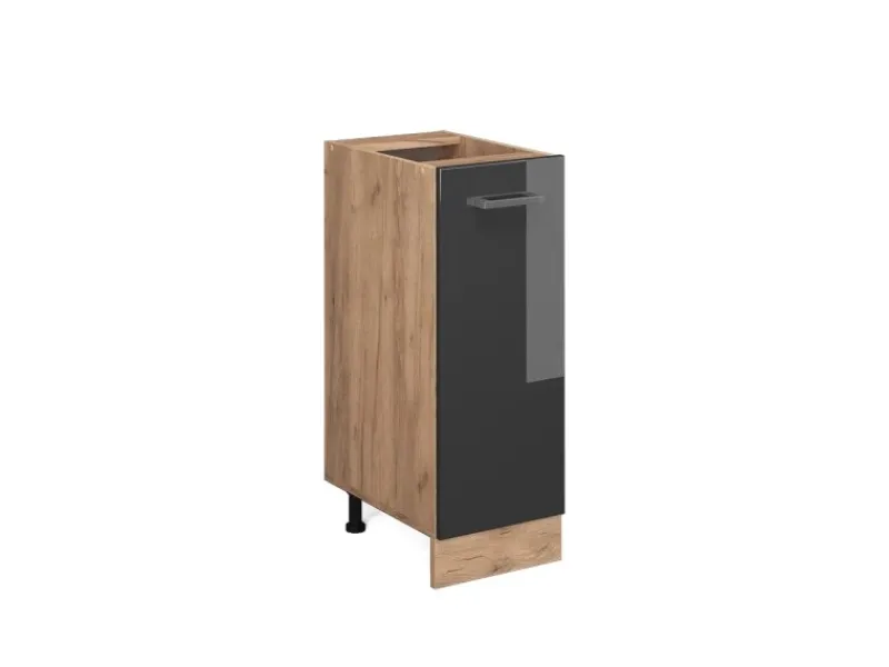 Best Vicco Apothekerschrank R-Line Hochglanz/Goldkraft Eiche 30 cm ohne Arbeitsplatte Anthrazit