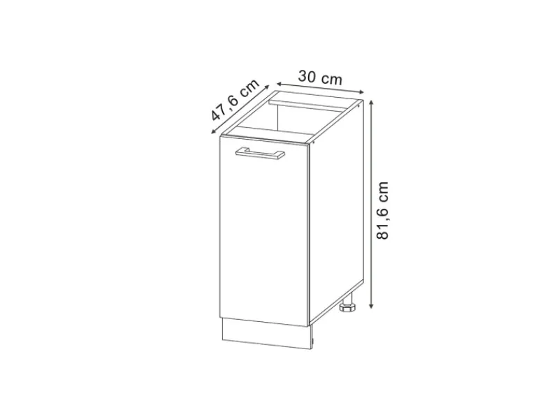 Best Vicco Apothekerschrank R-Line Hochglanz/Goldkraft Eiche 30 cm ohne Arbeitsplatte Anthrazit