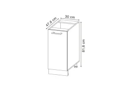 Vicco Apothekerschrank R-Line Hochglanz/Anthrazit 30 cm ohne Arbeitsplatte< Küchenschränke