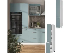 Vicco Apothekerschrank R-Line Medizinschrank für die Küche Blau-Grau/Weiß 30 cm< Küchenschränke