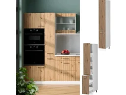 Vicco Apothekerschrank R-Line Medizinschrank für die Küche Artisan-Eiche/Weiß 30 cm< Küchenschränke