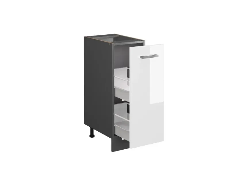 Hot Vicco Apothekerschrank R-Line Hochglanz/Anthrazit 30 cm AP Eiche Weiß