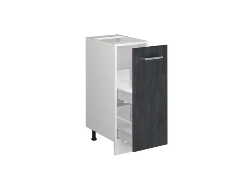 Outlet Vicco Apothekerschrank R-Line Medizinschrank für die Küche Schwarz Beton 30 cm ohne Arbeitsplatte Beton Anthrazit