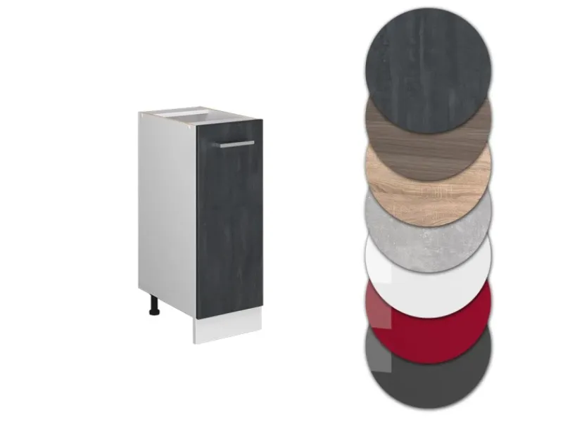 Outlet Vicco Apothekerschrank R-Line Medizinschrank für die Küche Schwarz Beton 30 cm ohne Arbeitsplatte Beton Anthrazit