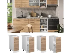 Küchenschränke<Vicco Apothekerschrank R-Line Medizinschrank für die Küche Sonoma/Weiß 30 cm ohne Arbeitsplatte