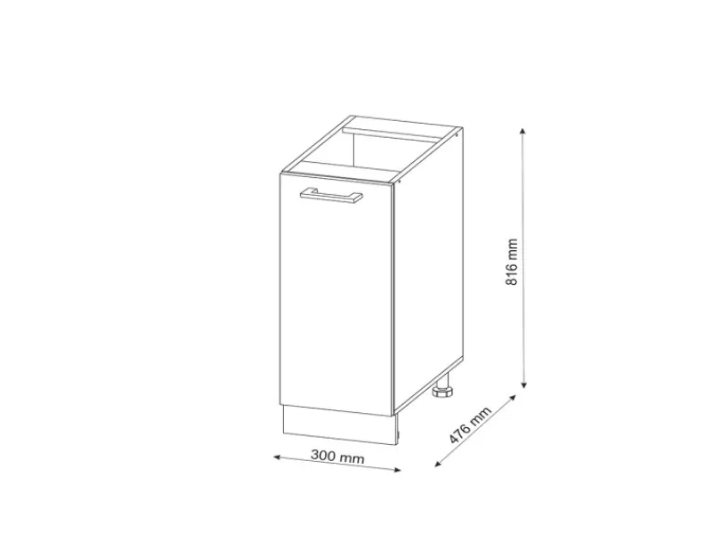 Küchenschränke<Vicco Apothekerschrank R-Line Medizinschrank für die Küche Sonoma/Weiß 30 cm ohne Arbeitsplatte