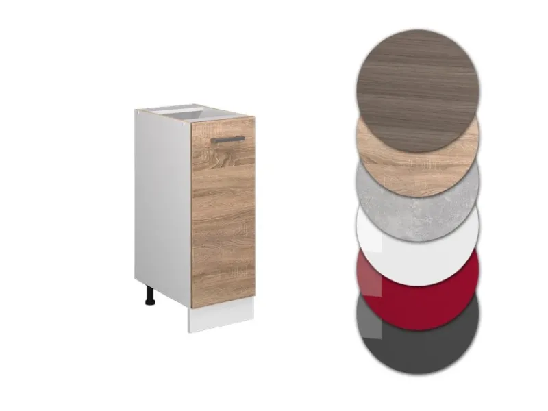 Küchenschränke<Vicco Apothekerschrank R-Line Medizinschrank für die Küche Sonoma/Weiß 30 cm ohne Arbeitsplatte