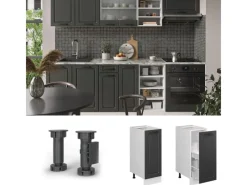 Küchenschränke<Vicco Apothekerschrank R-Line Anthrazit Landhaus/Weiß 30 cm AP Eiche