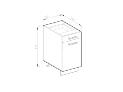 Vicco Apothekerschrank R-Line /Anthrazit 30 cm J-Shape ohne Arbeitsplatte< Küchenschränke