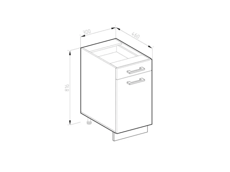 Vicco Apothekerschrank R-Line /Anthrazit 30 cm J-Shape ohne Arbeitsplatte< Küchenschränke