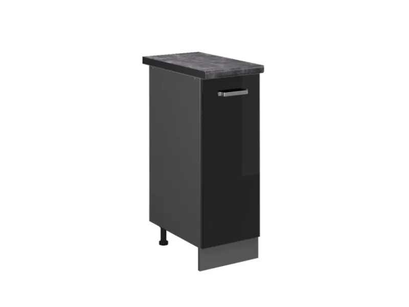 Küchenschränke<Vicco Apothekerschrank R-Line Schwarz Hochglanz/Anthrazit 30 cm AP Anthrazit