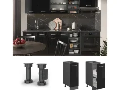 Küchenschränke<Vicco Apothekerschrank R-Line Schwarz Hochglanz/Anthrazit 30 cm AP Anthrazit