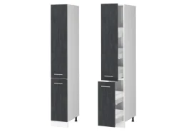 New Vicco Apothekerschrank R-Line Medizinschrank für die Küche Schwarz Beton/Weiß 30 cm Beton Anthrazit