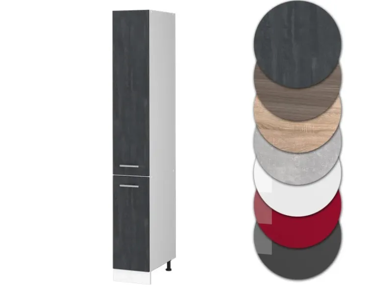 New Vicco Apothekerschrank R-Line Medizinschrank für die Küche Schwarz Beton/Weiß 30 cm Beton Anthrazit