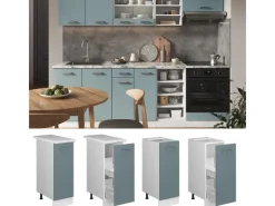Vicco Apothekerschrank R-Line Blau-Grau/Weiß 30 cm ohne Arbeitsplatte< Küchenschränke