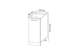 Vicco Apothekerschrank R-Line Blau-Grau/Weiß 30 cm ohne Arbeitsplatte< Küchenschränke