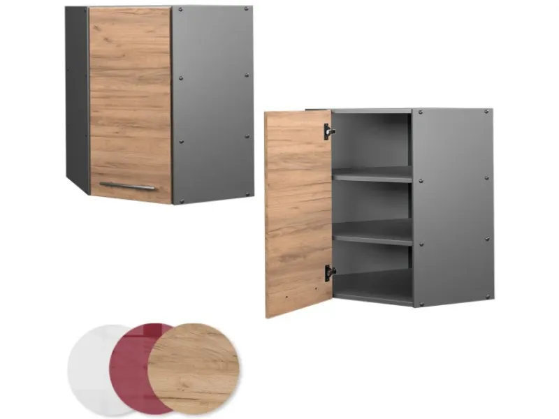 Küchenschränke<Vicco Eckhängeschrank Fame-Line Küchen-Eckschrank Goldkraft /Anthrazit 57 cm
