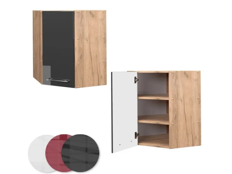 Vicco Eckhängeschrank Fame-Line Hochglanz/Goldkraft Eiche 57 cm< Küchenschränke