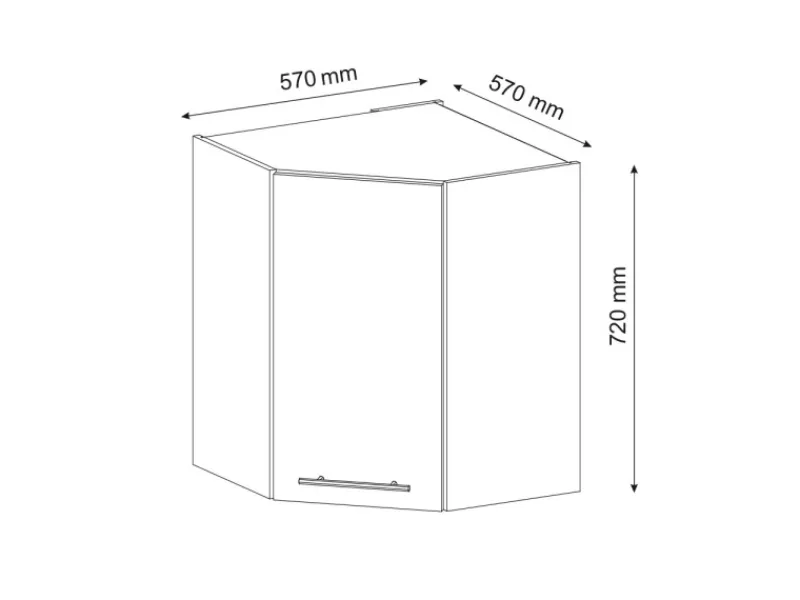 Vicco Eckhängeschrank Fame-Line Küchen-Eckschrank Grün-Gold Landhaus/Anthrazit 57 cm Dunkelgrün