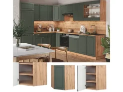 Vicco Eckhängeschrank Fame-Line Grün-Gold Landhaus/Goldkraft Eiche 57 cm< Küchenregale|Küchenschränke