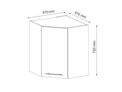Vicco Eckhängeschrank Fame-Line Grün-Gold Landhaus/Goldkraft Eiche 57 cm< Küchenregale|Küchenschränke
