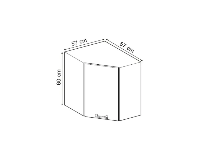Best Vicco Eckhängeschrank R-Line Küchen-Eckschrank Artisan-Eiche/Weiß 57 cm Artisan Eiche
