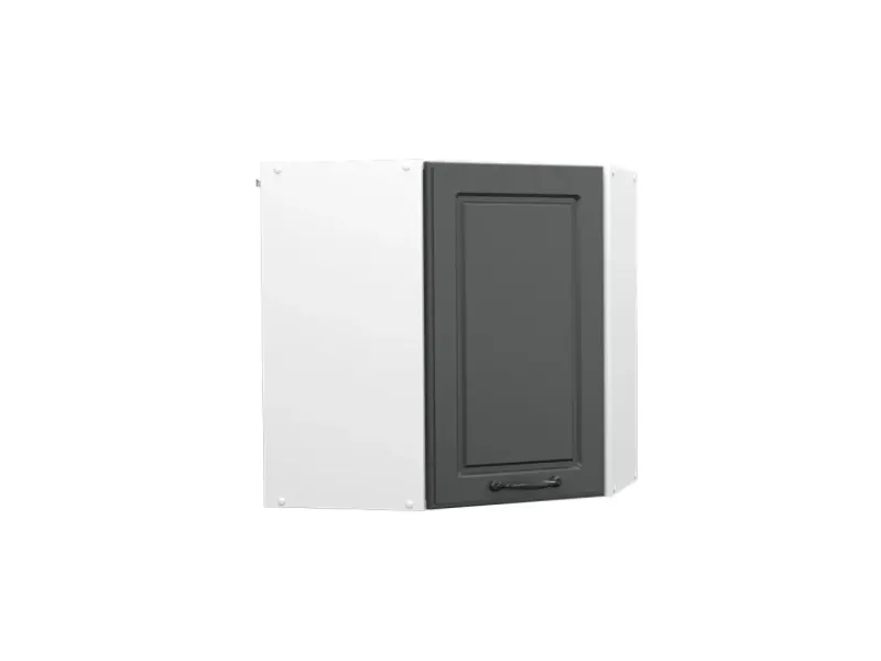 Vicco Eckhängeschrank R-Line Küchen-Eckschrank Anthrazit Landhaus/Weiß 57 cm Anthrazitgrau
