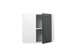 Vicco Eckhängeschrank R-Line Küchen-Eckschrank Anthrazit Landhaus/Weiß 57 cm Anthrazitgrau
