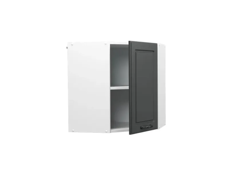 Vicco Eckhängeschrank R-Line Küchen-Eckschrank Anthrazit Landhaus/Weiß 57 cm Anthrazitgrau