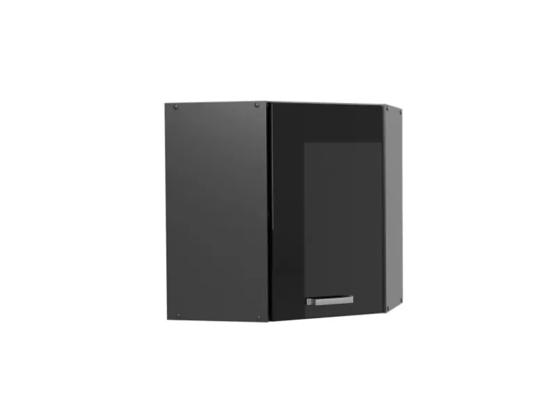 Küchenschränke<Vicco Eckhängeschrank R-Line Küchen-Eckschrank Schwarz Hochglanz/Anthrazit 57 cm