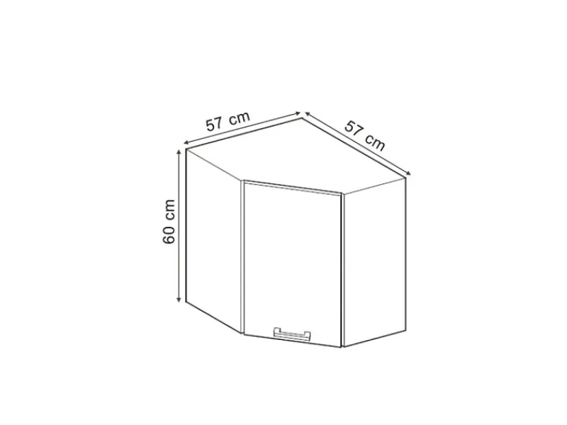 Küchenschränke<Vicco Eckhängeschrank R-Line Küchen-Eckschrank Schwarz Hochglanz/Anthrazit 57 cm