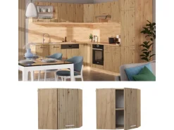 Best Vicco Eckhängeschrank R-Line Küchen-Eckschrank Artisan-Eiche/Goldkraft Eiche 57 cm Artisan Eiche