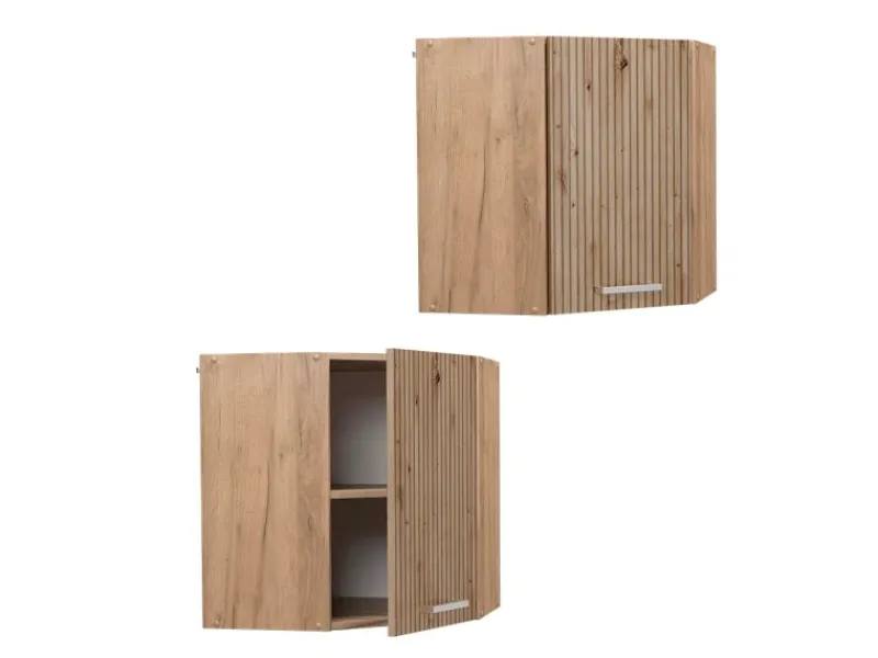 Best Vicco Eckhängeschrank R-Line Küchen-Eckschrank Artisan-Eiche/Goldkraft Eiche 57 cm Artisan Eiche