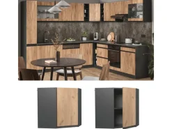 Küchenschränke<Vicco Eckhängeschrank R-Line Küchen-Eckschrank Goldkraft /Anthrazit 57 cm J-Shape