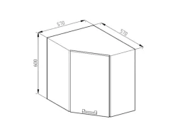 Küchenschränke<Vicco Eckhängeschrank R-Line Küchen-Eckschrank Goldkraft /Anthrazit 57 cm J-Shape