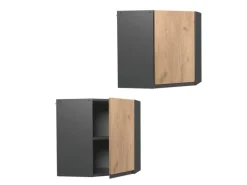 Küchenschränke<Vicco Eckhängeschrank R-Line Küchen-Eckschrank Goldkraft /Anthrazit 57 cm J-Shape