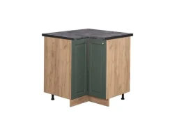Küchenschränke<Vicco Eckunterschrank Fame-Line Grün-Gold Landhaus/Goldkraft Eiche 81 cm AP Anthrazit