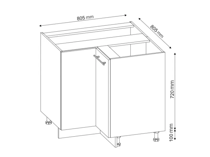 Küchenschränke<Vicco Eckunterschrank Fame-Line Grün-Gold Landhaus/Goldkraft Eiche 81 cm AP Anthrazit