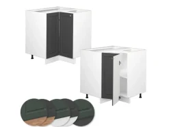 Vicco Eckunterschrank Fame-Line -Gold/Weiß 81 cm ohne Arbeitsplatte< Küchenregale