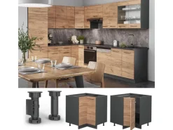 Vicco Eckunterschrank Fame-Line Goldkraft /Anthrazit 81 cm AP Eiche