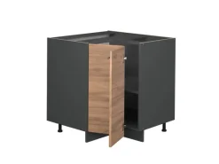 Vicco Eckunterschrank Fame-Line Goldkraft /Anthrazit 81 cm AP Eiche