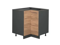 Küchenschränke<Vicco Eckunterschrank Fame-Line Goldkraft /Anthrazit 81 cm ohne Arbeitsplatte