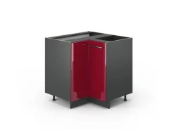Sale Vicco Eckunterschrank Fame-Line Bordeaux Hochglanz/Anthrazit 81 cm ohne Arbeitsplatte Bordeaux-Glanz