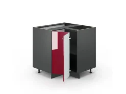 Sale Vicco Eckunterschrank Fame-Line Bordeaux Hochglanz/Anthrazit 81 cm ohne Arbeitsplatte Bordeaux-Glanz
