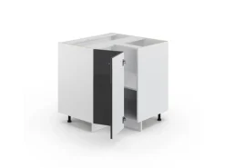 Küchenregale<Vicco Eckunterschrank Fame-Line Hochglanz/Weiß 81 cm AP