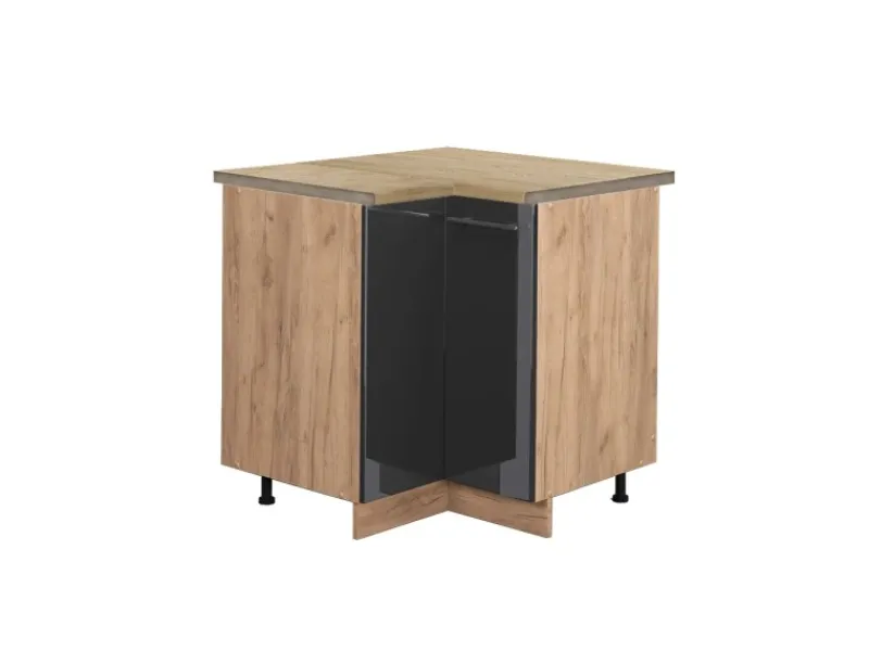 Sale Vicco Eckunterschrank Fame-Line Hochglanz/Goldkraft Eiche 81 cm AP Eiche Anthrazit
