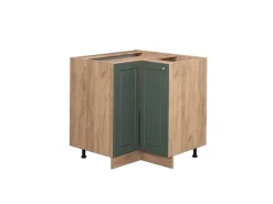 Küchenschränke<Vicco Eckunterschrank Fame-Line Grün-Gold Landhaus/Goldkraft Eiche 81 cm ohne Arbeitsplatte