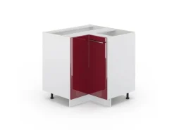 Hot Vicco Eckunterschrank Fame-Line Bordeaux Hochglanz/Weiß 81 cm ohne Arbeitsplatte Bordeaux-Glanz