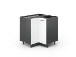 Küchenregale|Küchenschränke<Vicco Eckunterschrank Fame-Line Hochglanz/Anthrazit 81 cm ohne Arbeitsplatte